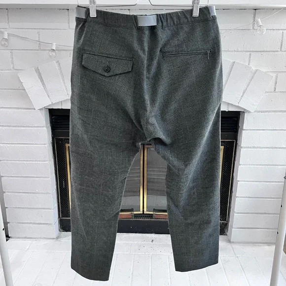Is-ness Japan Belted Tuck Houndstooth Plaid Trousers
